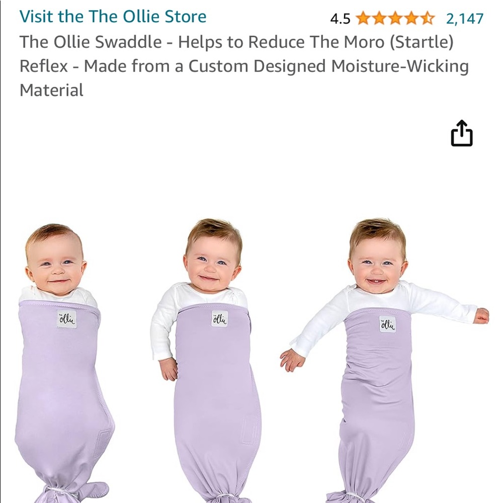 Ollie swaddle in lavender